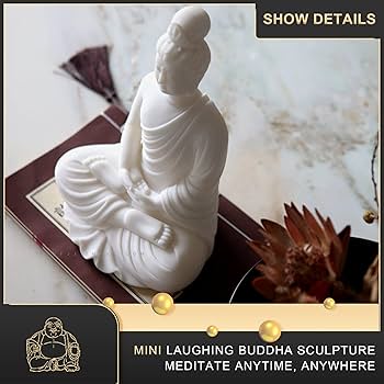 Amazon｜禅定 ブッダ 仏陀 18*13*23.5cm, 白いセラミックぶつ