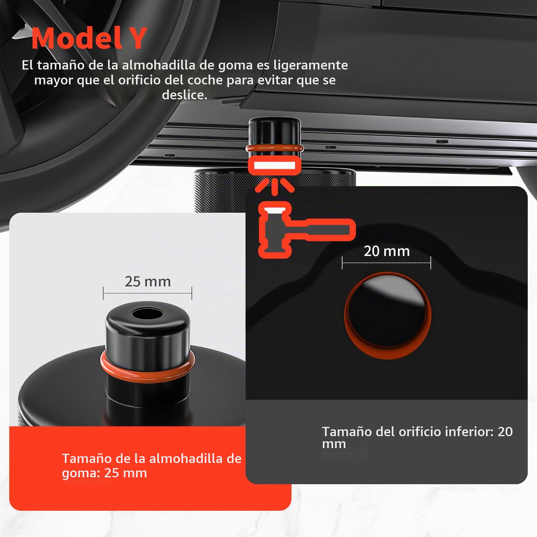 4PCS Almohadilla de Elevación para el Tesla Model 3/S/X/Y,Almohadillas de Goma Gato Hidraulico,Soporte Tesla Jack Pad Protege,Almohadillas de Goma para Modelo Tesla