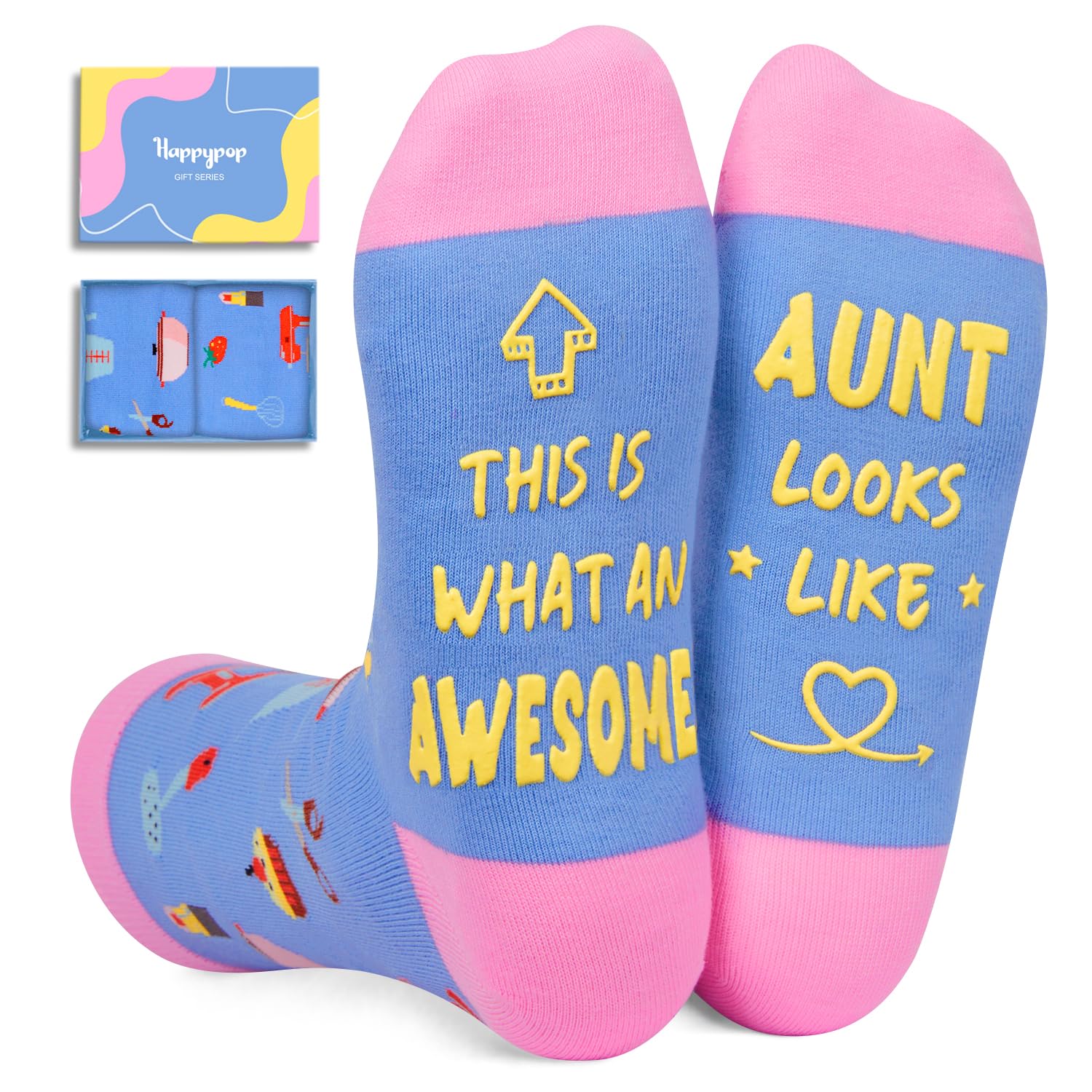 HAPPYPOPMothers Day Gifts Socks - Gifts for Mom Aunt, Mother Auntie Socks