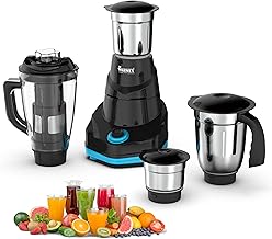 Warmex Mixer Grinder 750 Watt with 4 Jars | 3 Stainless Steel Multipurpose Jars + 1 Juicer Jar | ABS Body | 3 speed settings for perfect grinding & blending | 2 Year Warranty by Warmex