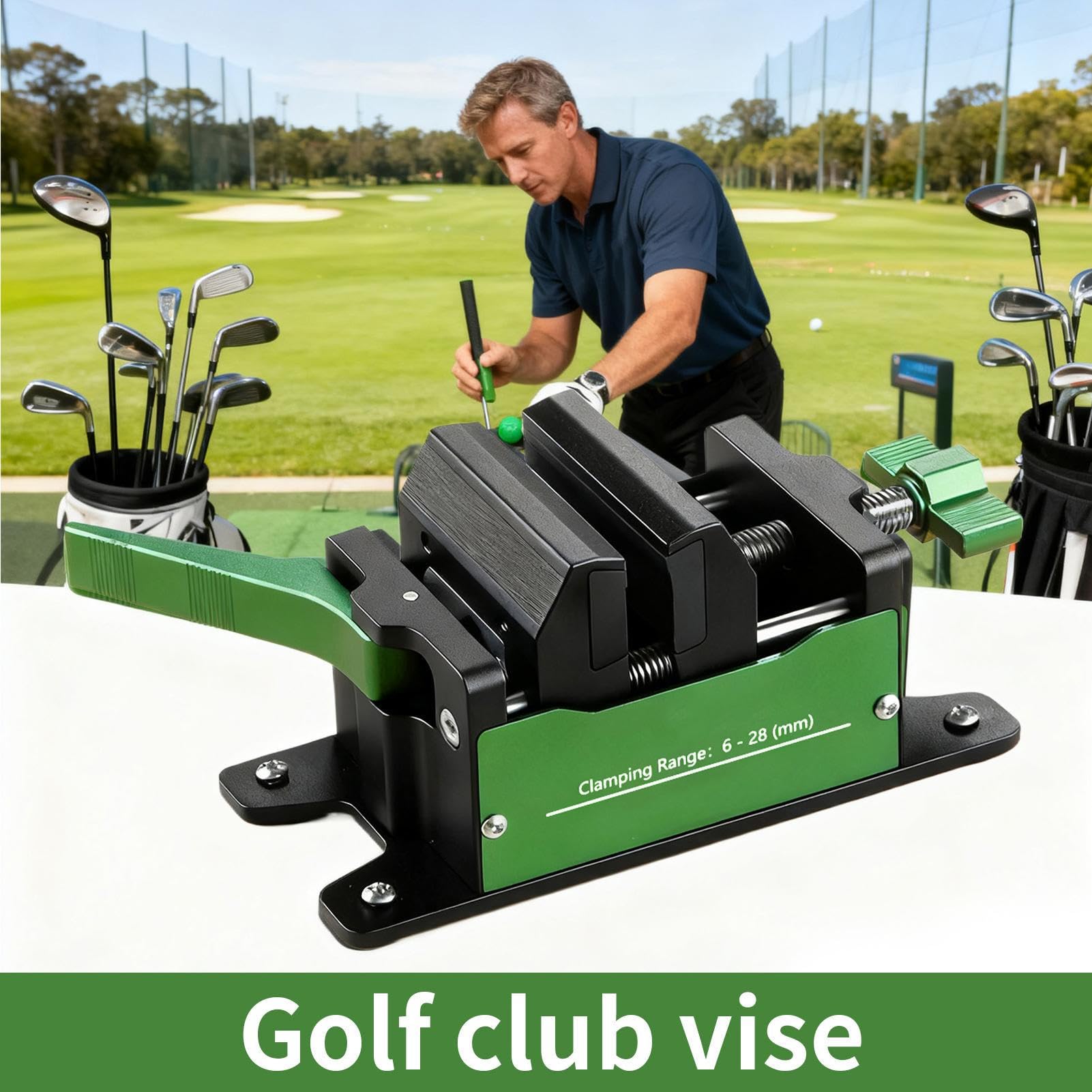 Imadło do Kijów Golfowych Aluminiowe Akcesoria Antypoślizgowe do Gry w | Wyciskacz i Ekstraktor Shaftów do Kijów do Wymiany Shaftów Montażu Chwytu dla Graczy Domowych