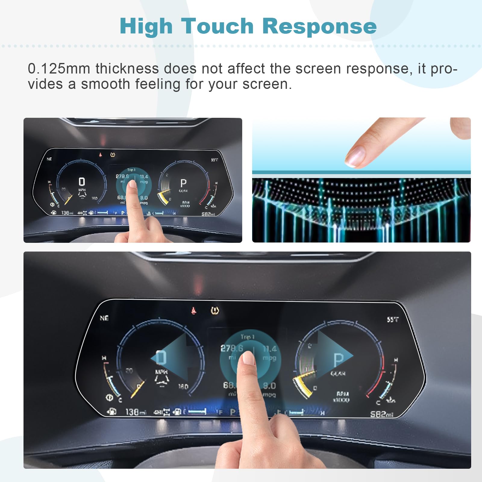 YEE PIN 2023-2026 Chevy Colorado Screen Protector - 2Pack 8" Digital Cluster Tempered Glass Shield