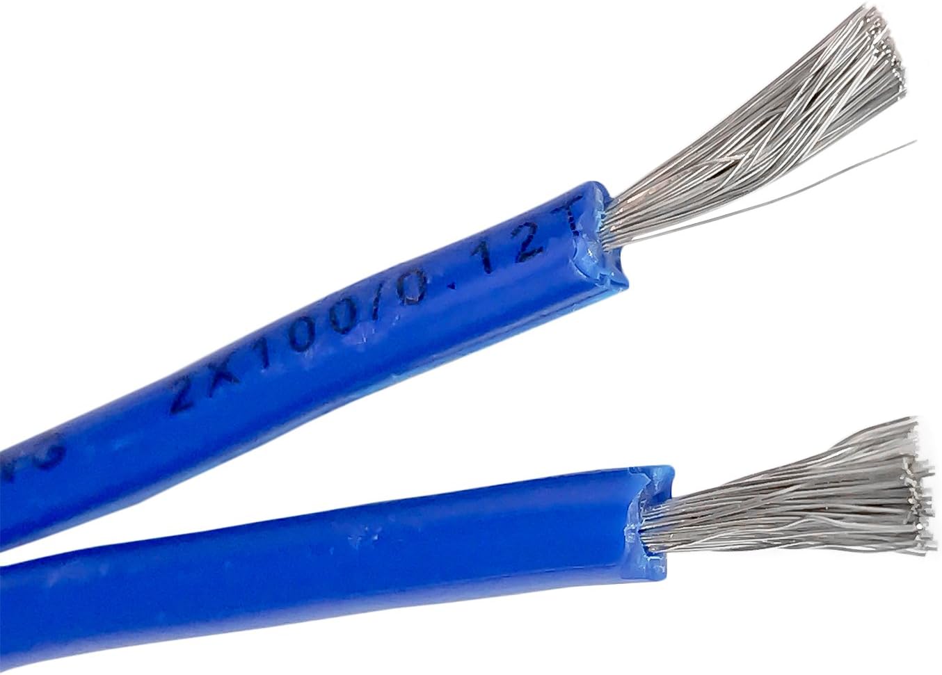 2 x EnrockMarine 6.5" 2-Way 200W Marine Loudspeakers feat. Blue LED Light Flashing with Music (White), Enrock Marine-Grade 50Ft. 16-Gauge Tinned Speaker Wire