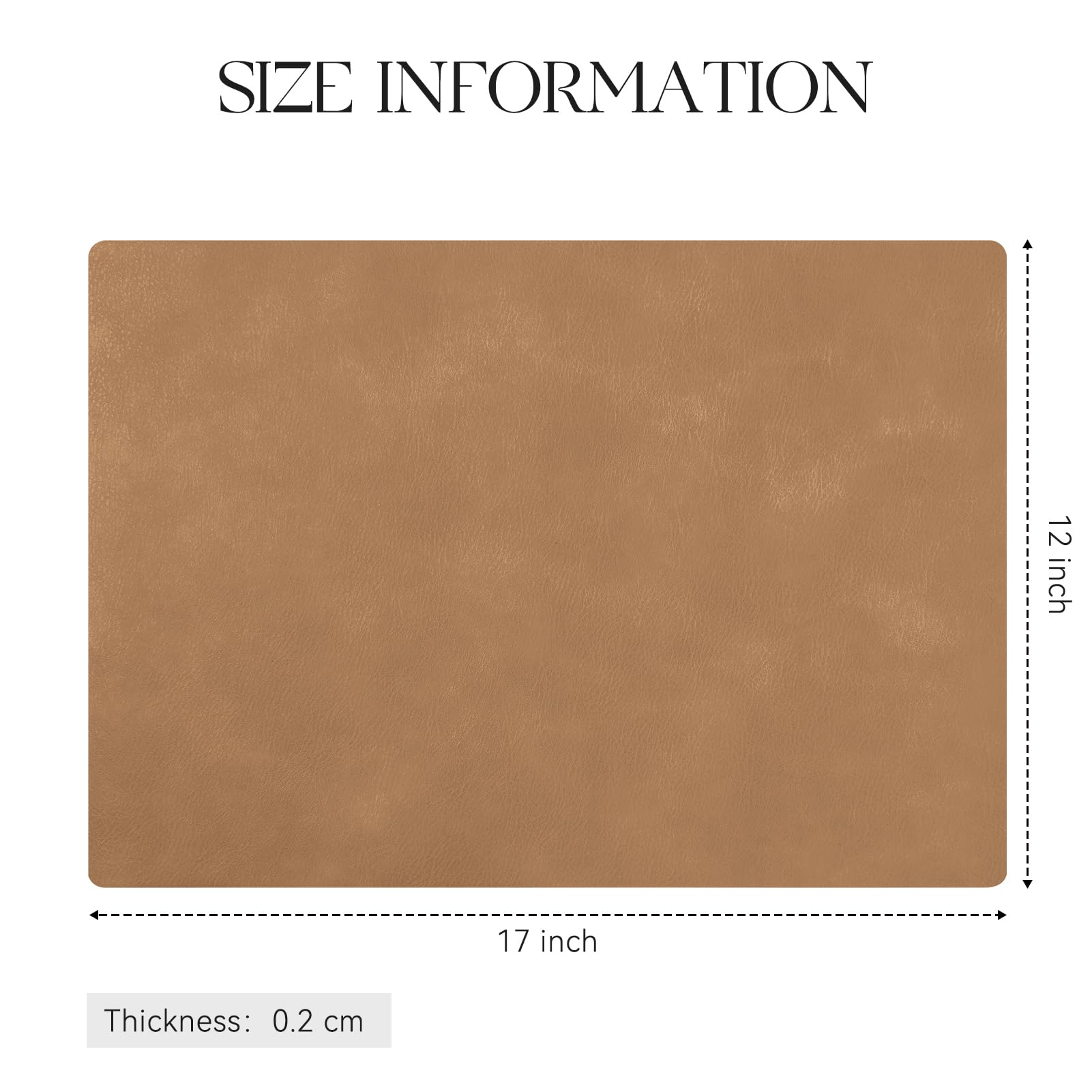 MOSAYT Juego de manteles individuales de vinilo de 12 a 12 x 18 pulgadas, piel sintética, 100 % impermeable, a prueba de aceite, lavable, manteles individuales reversibles resistentes al calor para
