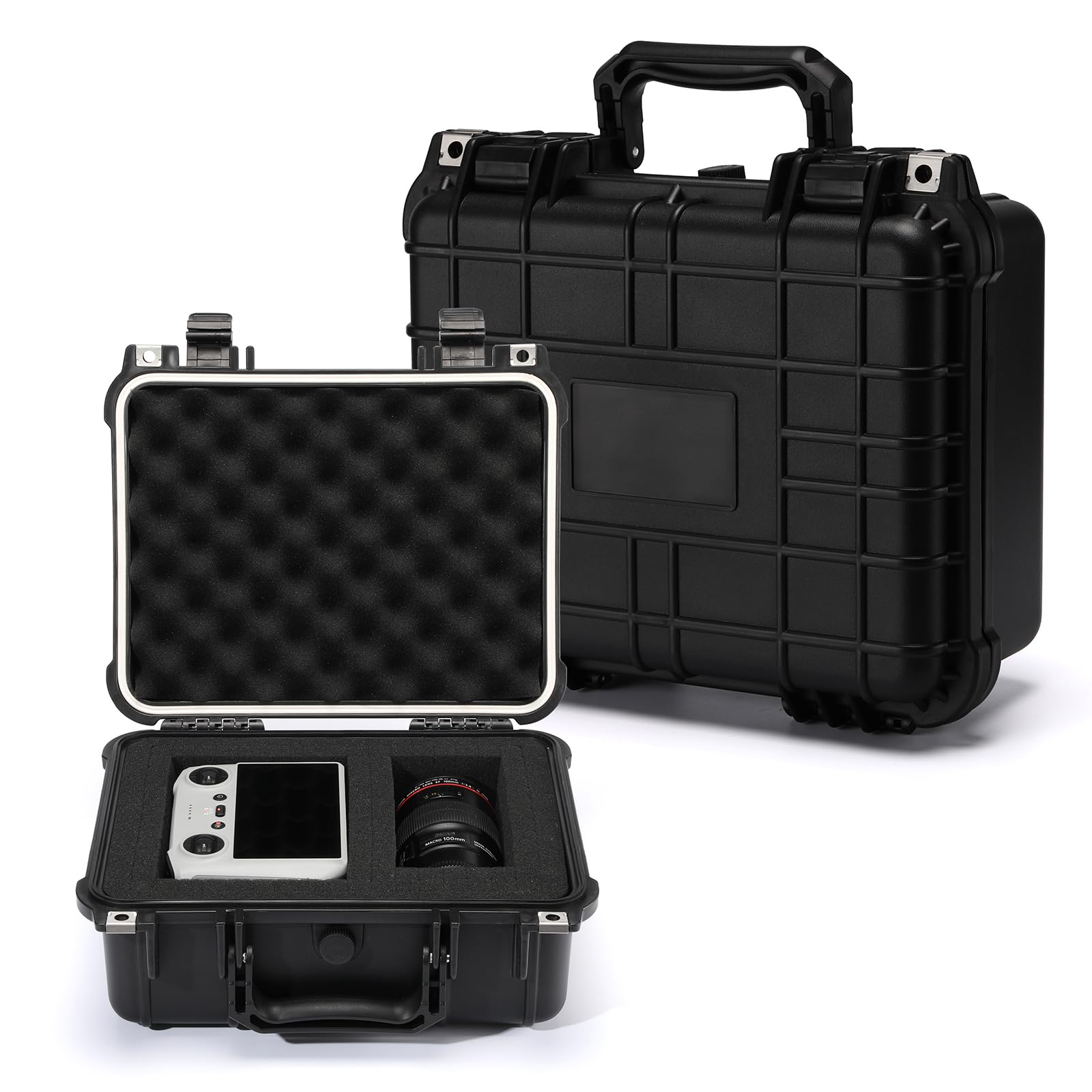 MIXPOWER Wasserdichte Kunststoff-Werkzeugkiste mit Schaumstoff, 34 x 29,5 x 15,2 cm, IP67 abschließbare Aufbewahrungsbox, schützende harte Kameratasche, stoßfest und wetterfest