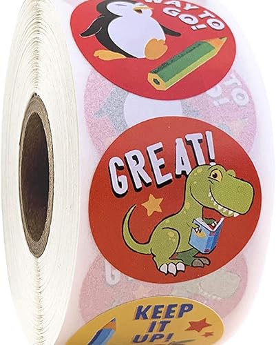 Calcomanías de animales de juguete para niños, decoración de regalos, 1 rollo de 500 postes de calcomanías para niñas (multicolor, tamaño único)