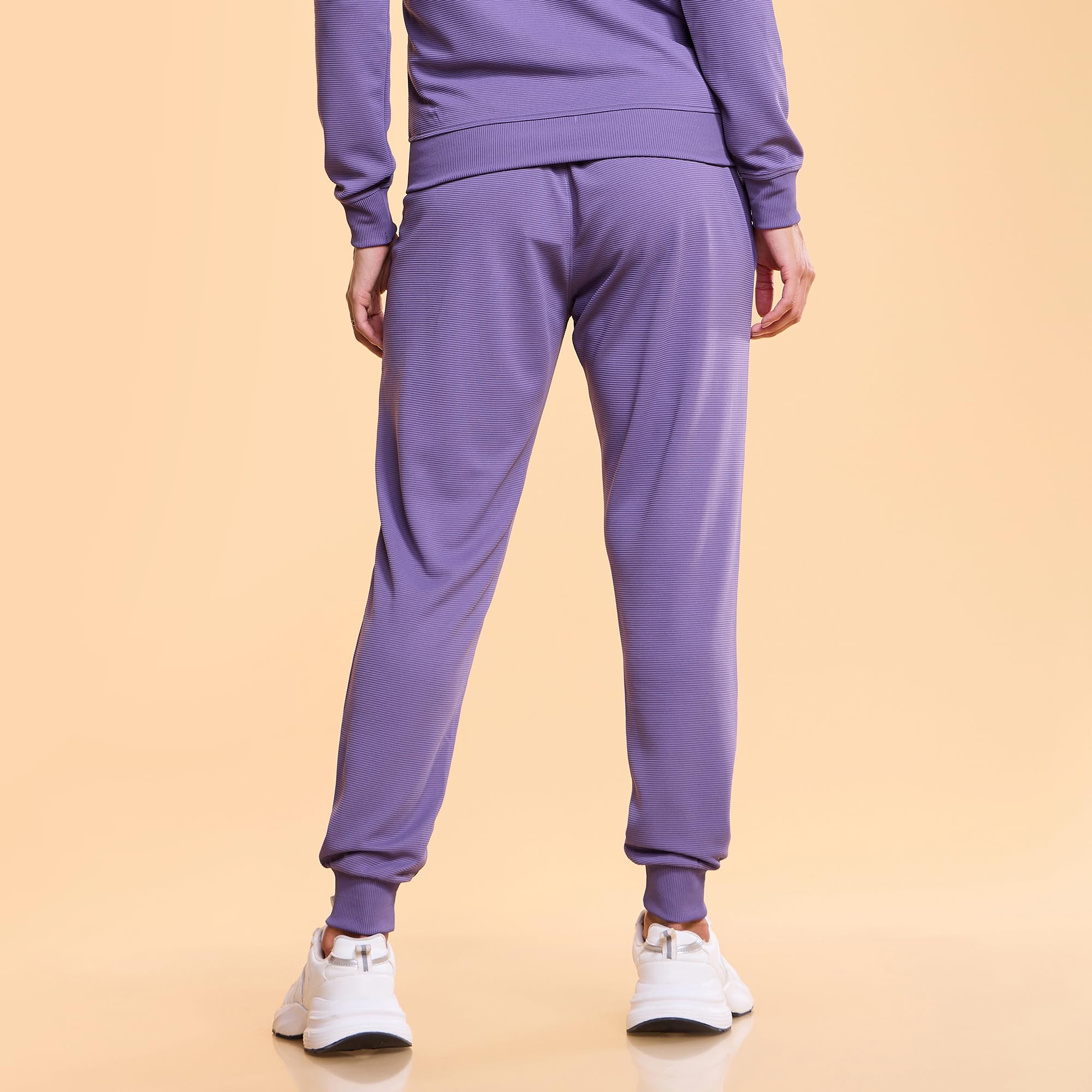 Enamor A406 Jogginghose für Damen, mittelhohe Taille, verstellbarer Kordelzug, volle Länge, entspannte Passform