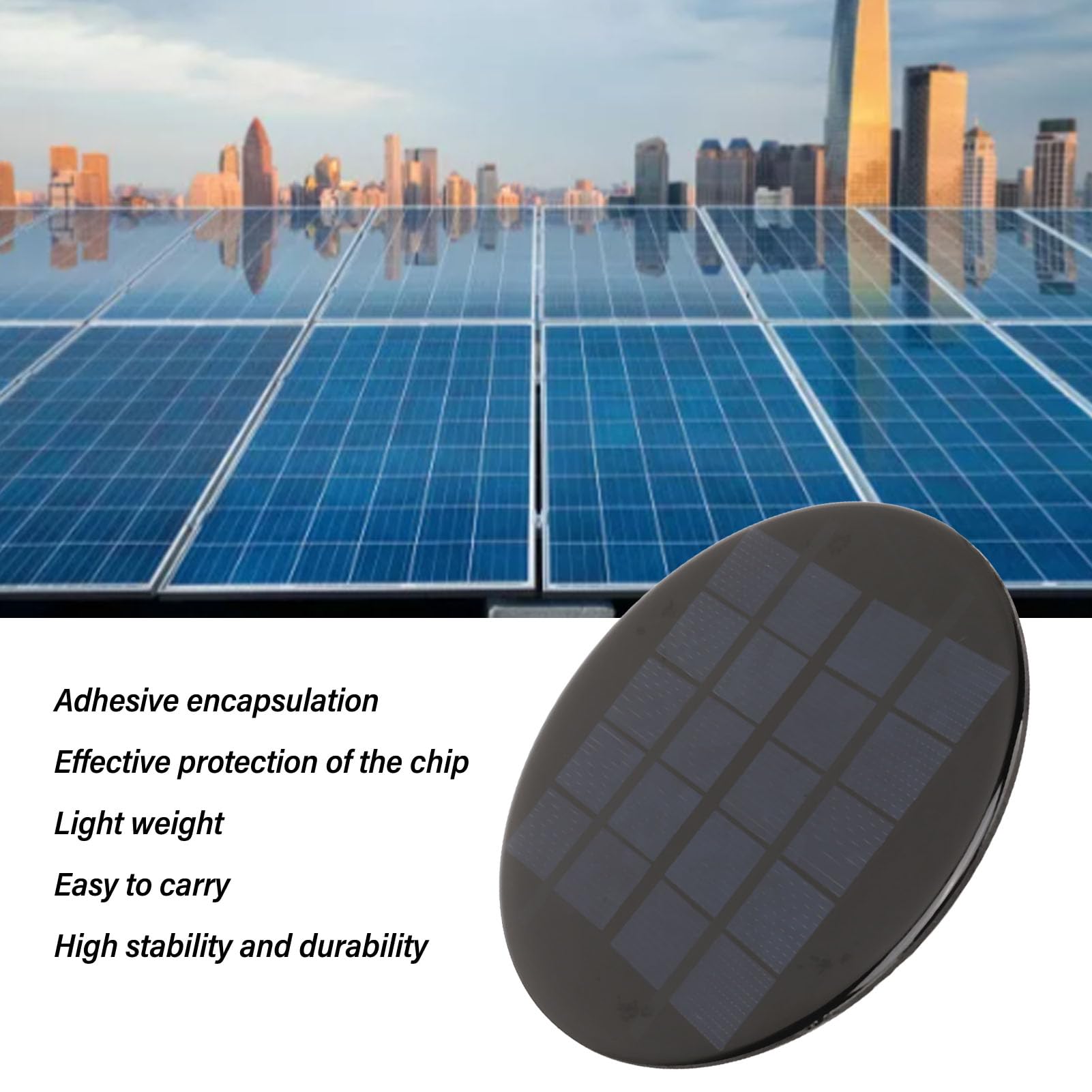 Mini Solarmodul, 1,1W 5V 120mm Rund Kleines Polykristallines Silizium Solarzellen Modul