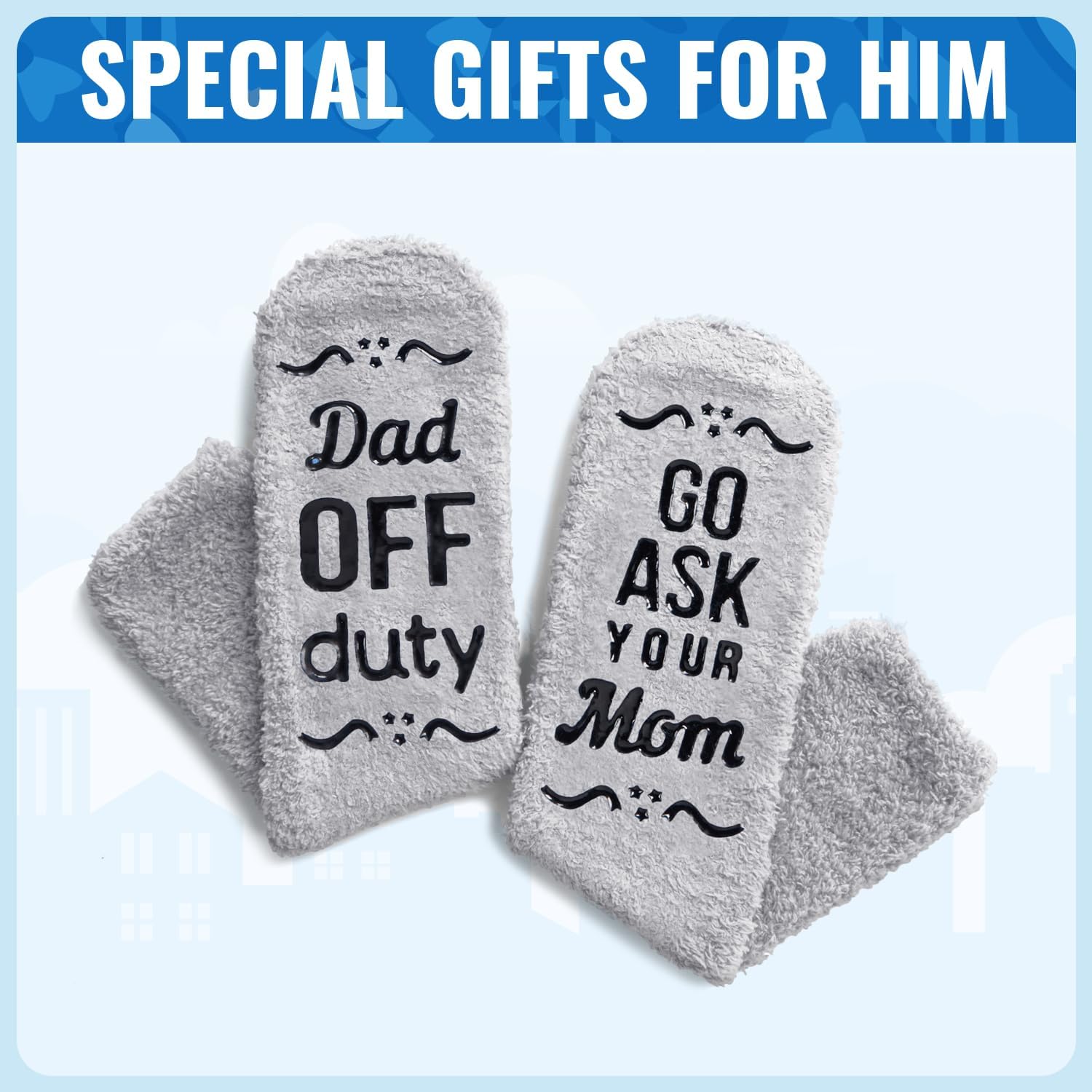 HAPPYPOP Fuzzy Socks for Men - Dad Gifts Fathers Day, Brother Gifts for Him - Image 6