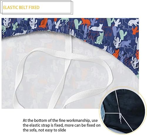 Miniatura 7 de Funda de sofá estilo navajo indio retro azteca para sofá de 1 cojín, funda lavable para mueblesprotector de sofá