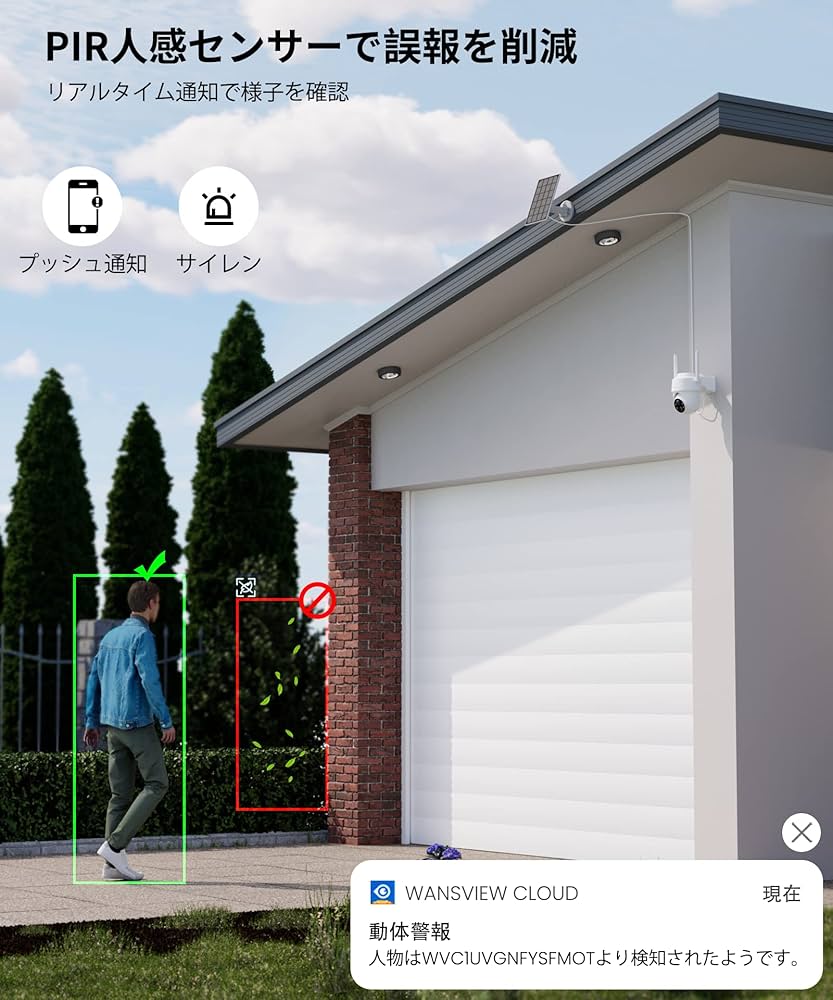 Amazon.co.jp: Galayou R1 屋外用防犯カメラ ソーラーパネル付き