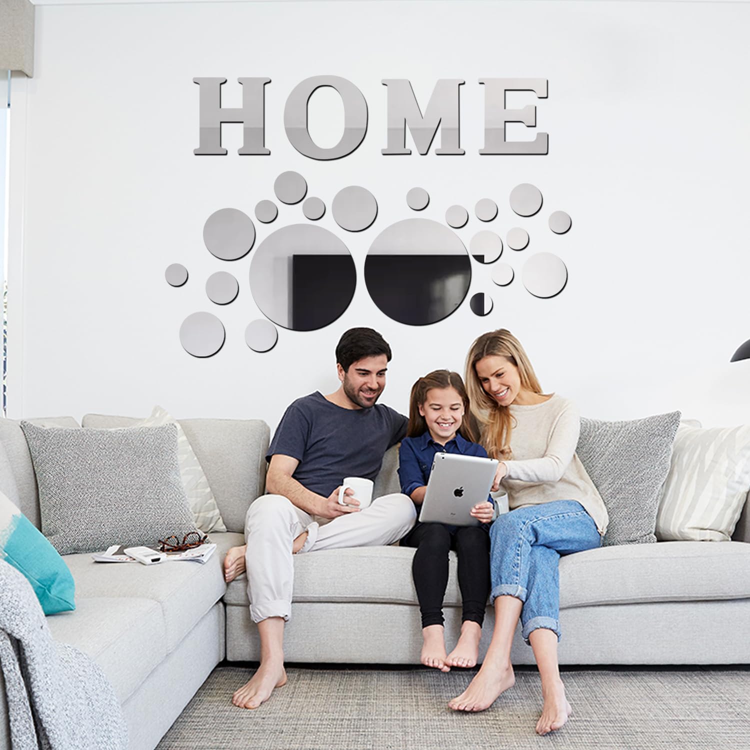 TIMESETL Specchi Decorativi Rotondi Da Parete - Set 36 Pezzi In 6 Dimensioni, Adesivi E Moderni - Foto 5