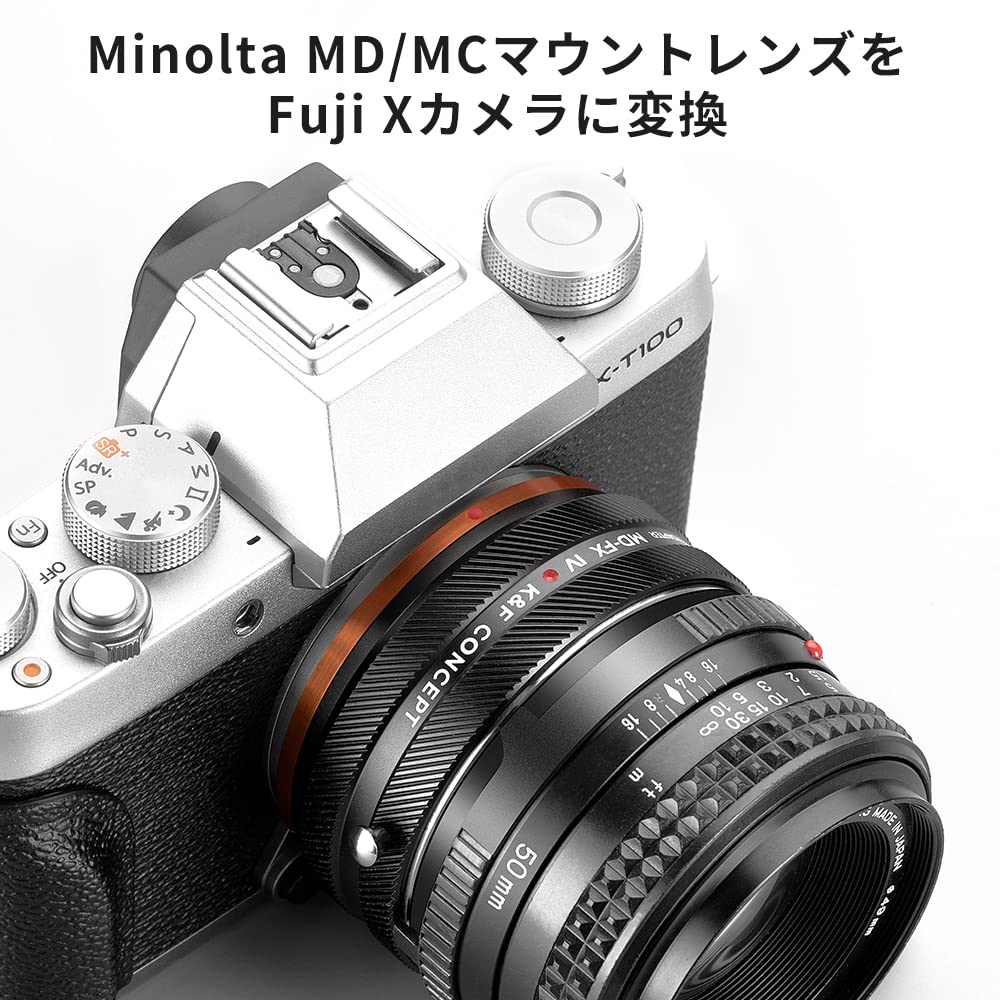 KF Concept マウントアダプター MD-FX IV Minolta対応 ミノルタ SR MC MDマウントレンズ Fujifilm対応 富士フィルム Xマウントカメラ 装着用 変換 レンズアダプター マニュアルフォーカス 艶消し仕上げ 反射防止 無限遠実現 メーカー直営店 Amazon | K&F CONCEPT マウントアダプター MD-FX IV MINOLTA対応