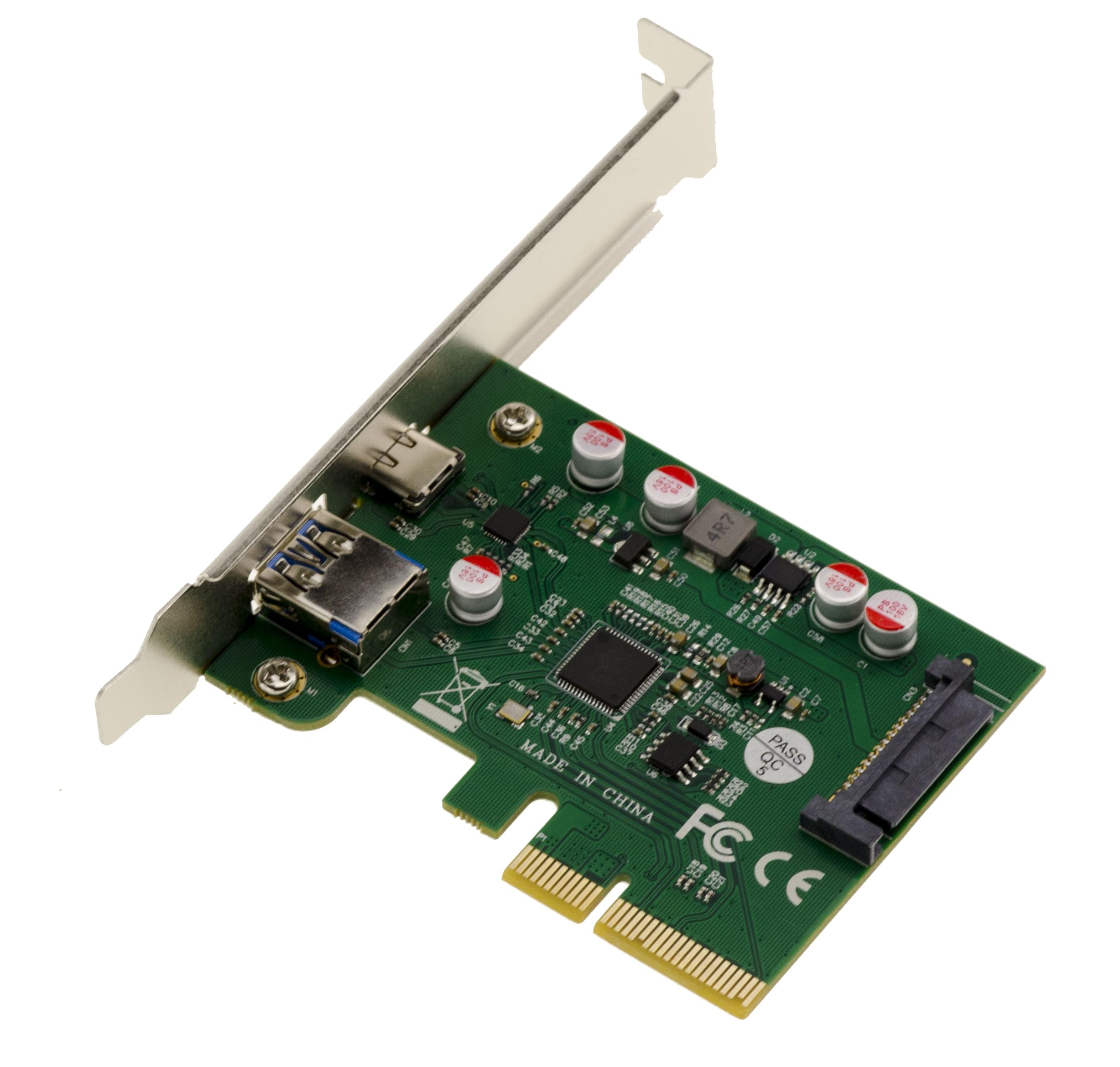 KALEA-INFORMATIQUE Scheda controller da PCI Express PCIe a USB 3.1 10GB con 2 porte esterne: 1x tipo A + 1x tipo C con chipset ASM1142