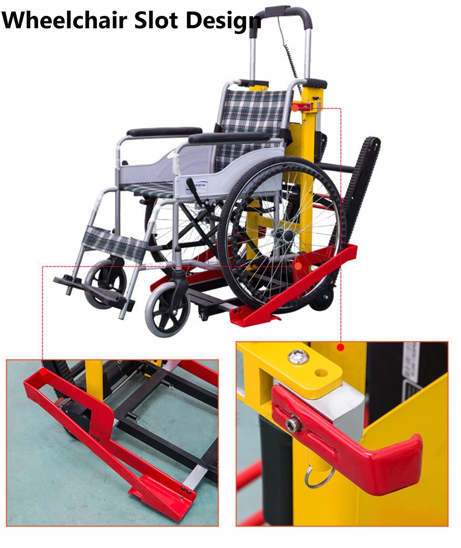 Montascale Per Anziani Carrello di aggancio per sedia a rotelle elettrica pieghevole per scale, sedia a rotelle cingolata da 120 W, carrello per scale per mobili, logistica familiare