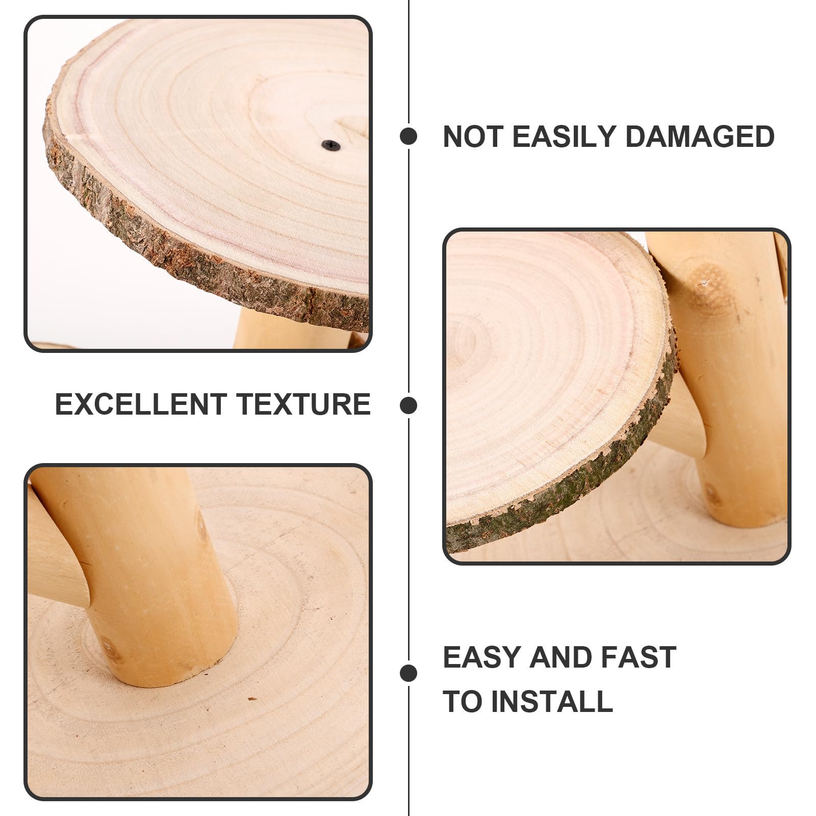 ibasenice Supporto Rustico per Cupcake in Legno a 4 Livelli, Espositore Rotondo per Dolci in Tema Country, per Matrimoni e Feste Design Pratico e Accogliente