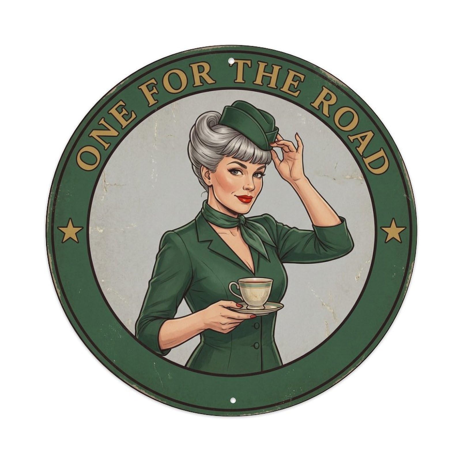 Flight Attendant One For The Road Bar Quote Metal Tin Sign