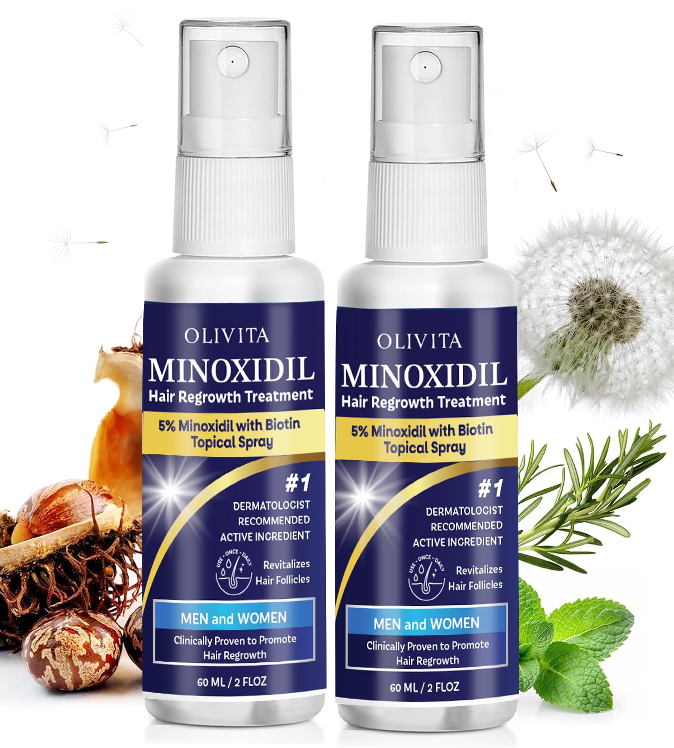 Minoxidil for Men and Women Hair Growth: 5% Minoxidil Spray Hair Regrowth Treatment Serum with Biotin & Rosemary -Stop Hair Thinning and Hair Loss For Stronger Thicker Longer Hair – 2 Pack Minoxidil for Men and Women Hair Growth: 5% Minoxidil Spray Hair Regrowth Treatment Serum with Biotin & Rosemary -Stop Hair Thinning and Hair Loss For Stronger Thicker Longer Hair – 2 Pack