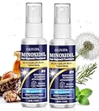 Minoxidil for Men and Women Hair Growth: 5% Minoxidil Spray Hair Regrowth Treatment Serum with Biotin & Rosemary -Stop Hair Thinning and Hair Loss For Stronger Thicker Longer Hair - 2 Pack