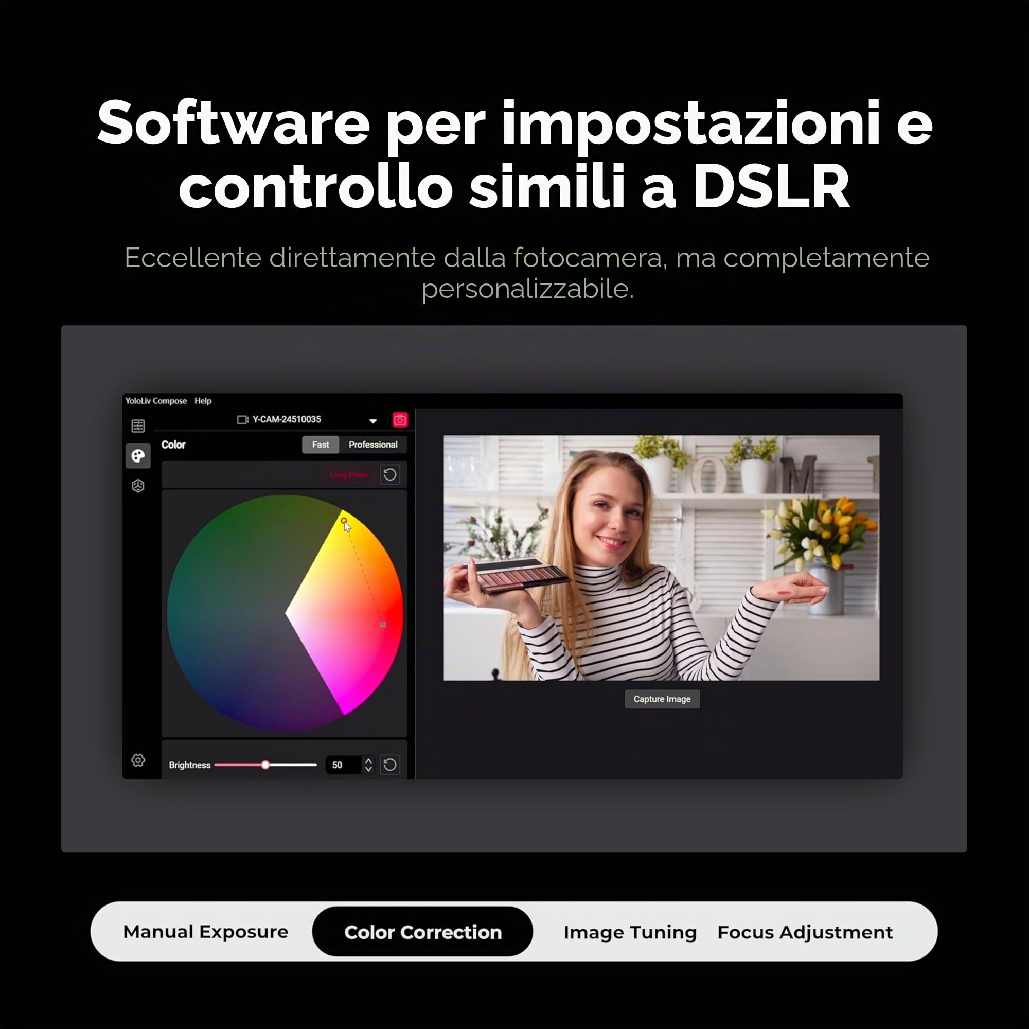 YOLOLIV YoloCam S3, webcam per streaming 4K, autofocus PDAF | Sensore da 1/1,3", zoom 4x, magnetico, per creatori di contenuti, streamer, podcaster, riunioni, videochiamate (Mac/PC)