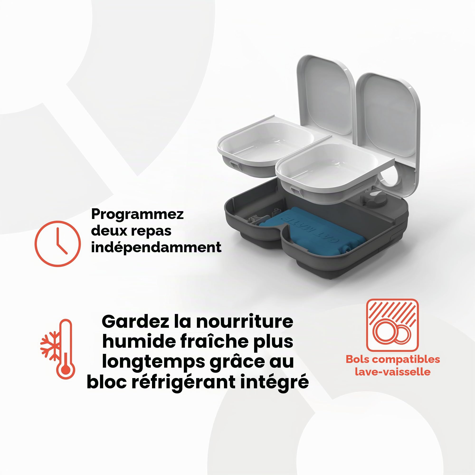 Kerbl Cat Mate Distributeur Automatique de Nourriture programmable pour 1, 2 ou 3 Repas