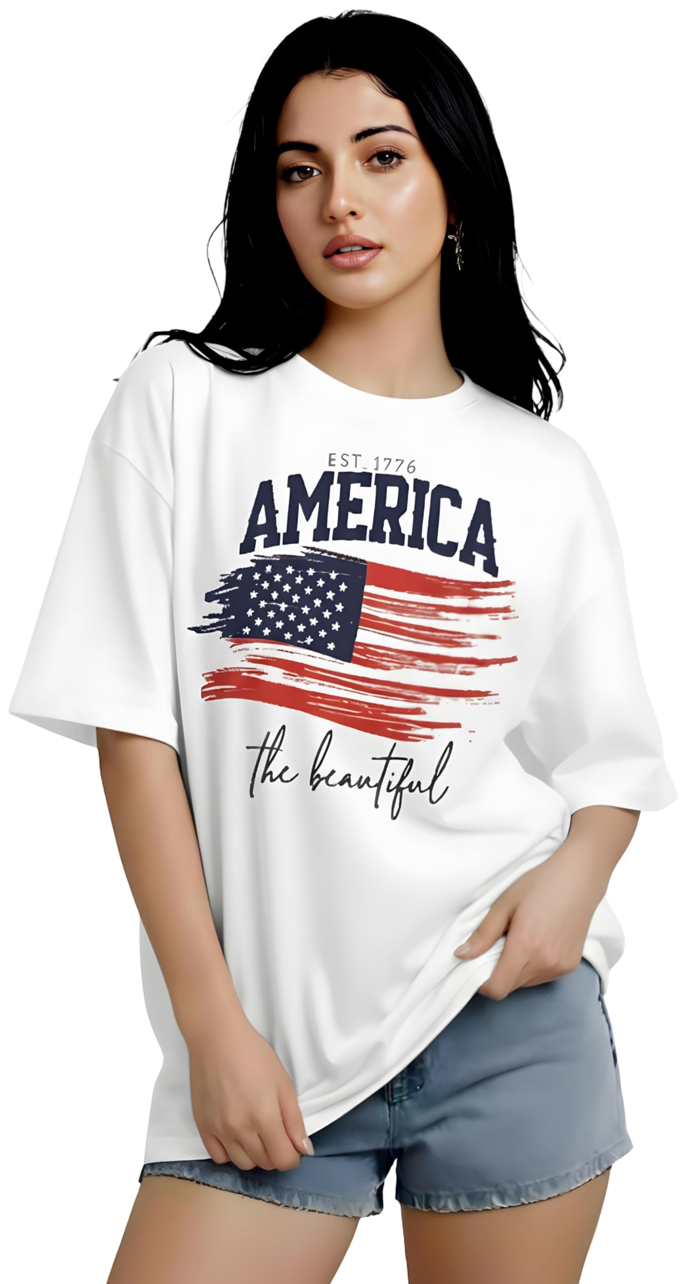 pubclub 100% Pure Cotton Oversized T-Shirts for Women | Drop Shoulder Baggy/Loose Fit t Shirt | Ultra-Soft, Breathable, Less Shrinkage & Skin Friendly Printed Casual Half Sleeve Tops for Girls-picture-54