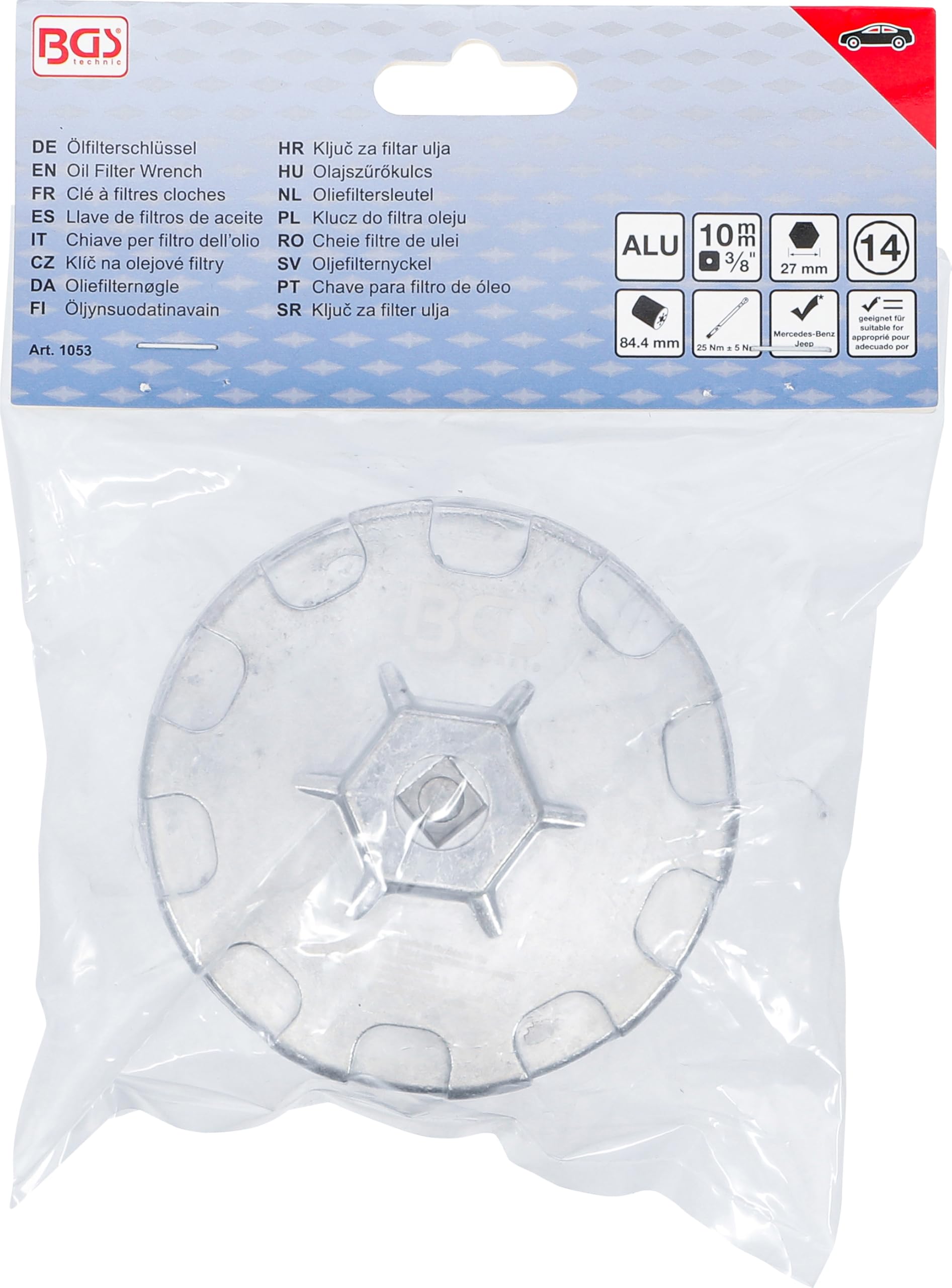 BGS 1053 | Clé à filtres cloches | 14 pans | Ø 84,4 mm | pour Jeep, Mercedes-Benz, Dodge