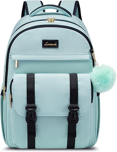 LOVEVOOK Mochila para laptop para mujer bolsas de computadora de negocios para viajes de trabajo, Verde (Mint Green), Mochila