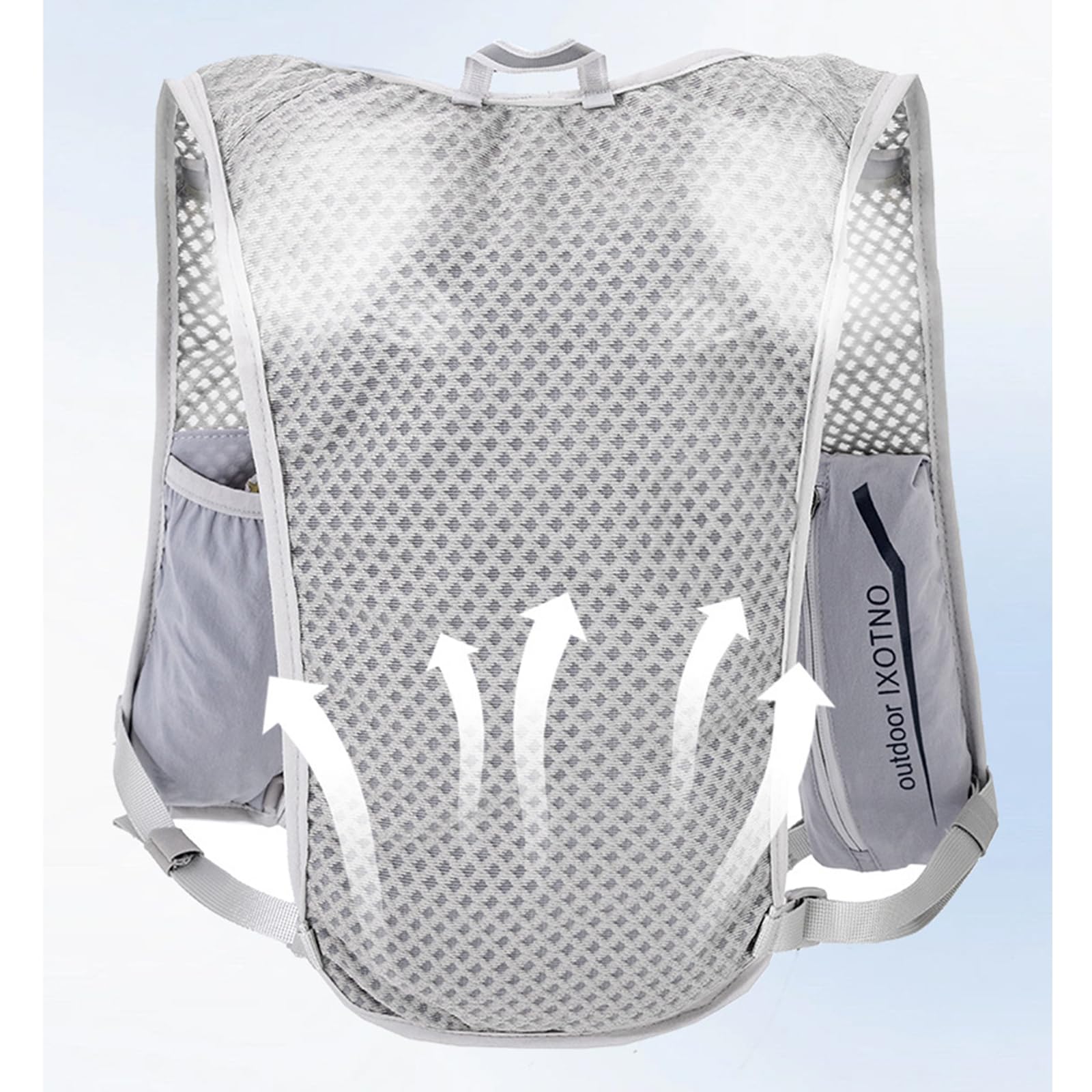 Gilet da corsa regolabile per donne e uomini, con sacca d'acqua da 1,5 l, leggero, traspirante, riflettente, da corsa, con borracce d'acqua, porta telefono, zaino per escursionismo