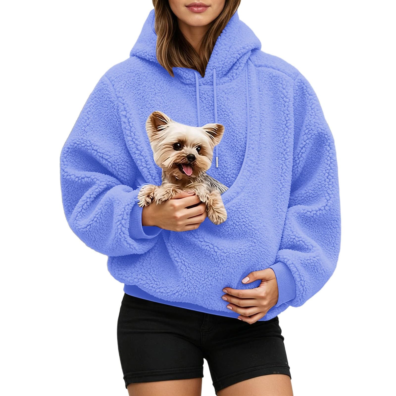Pet Pouch Hoodie Oversized Pullover for Cats and Small Dogs