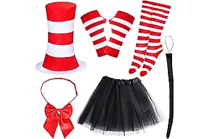 Top Hat Cat Costume Kit for Kids - Red And White Striped...