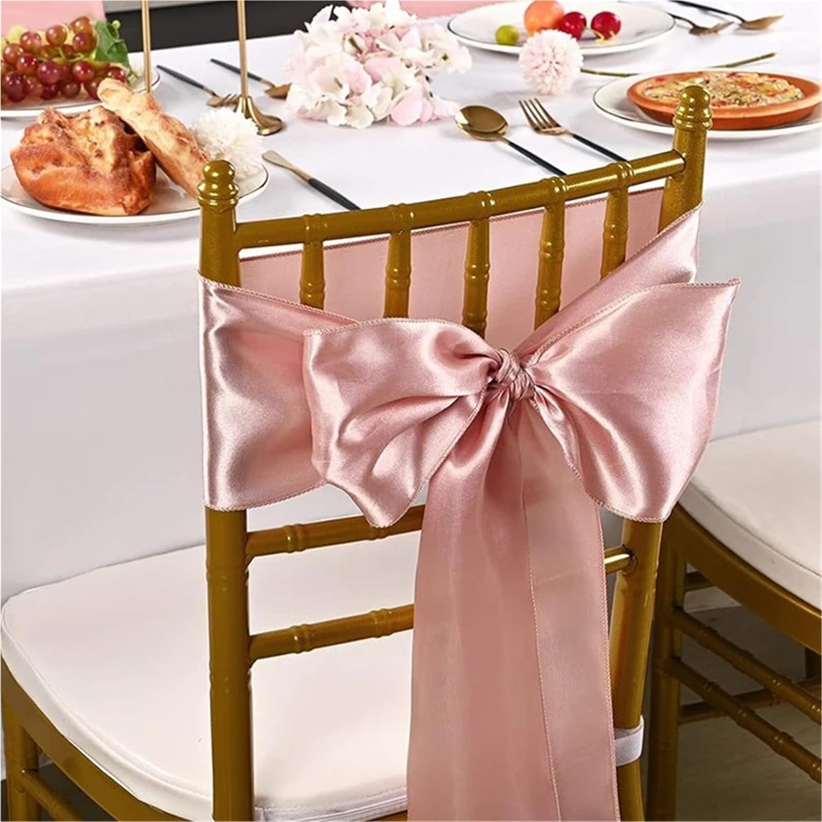 Satynowe szarfy na krzesło 17 x 275 cm eleganckie opaski na krzesła ślubne dekoracja do korytarza urodzinowego najwyższej jakości na imprezy i wydarzenia, idealne na wieczór panieński i bankiety