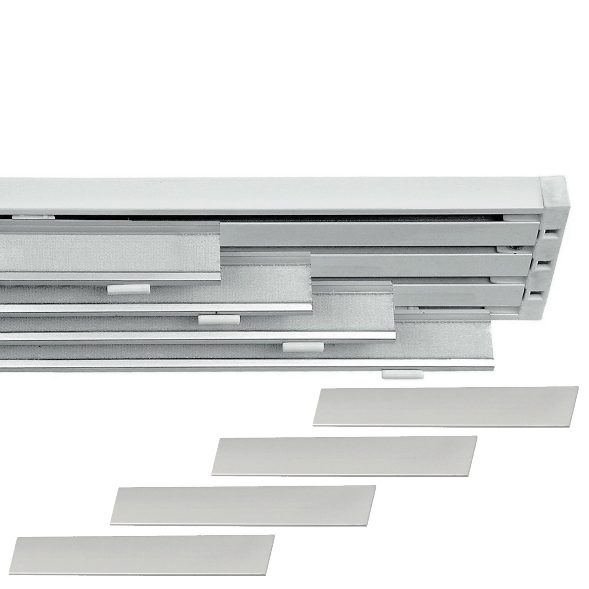 Tringle pour Rideau Panneau avec Rail à 4 Voies, Personnalisable, Ouverture à Corde ou Manuelle, Rail pour Rideaux Panneaux pour Intérieurs, Fenêtres, Portes ou Cloisons, Plafond ou au Mur (220CM)