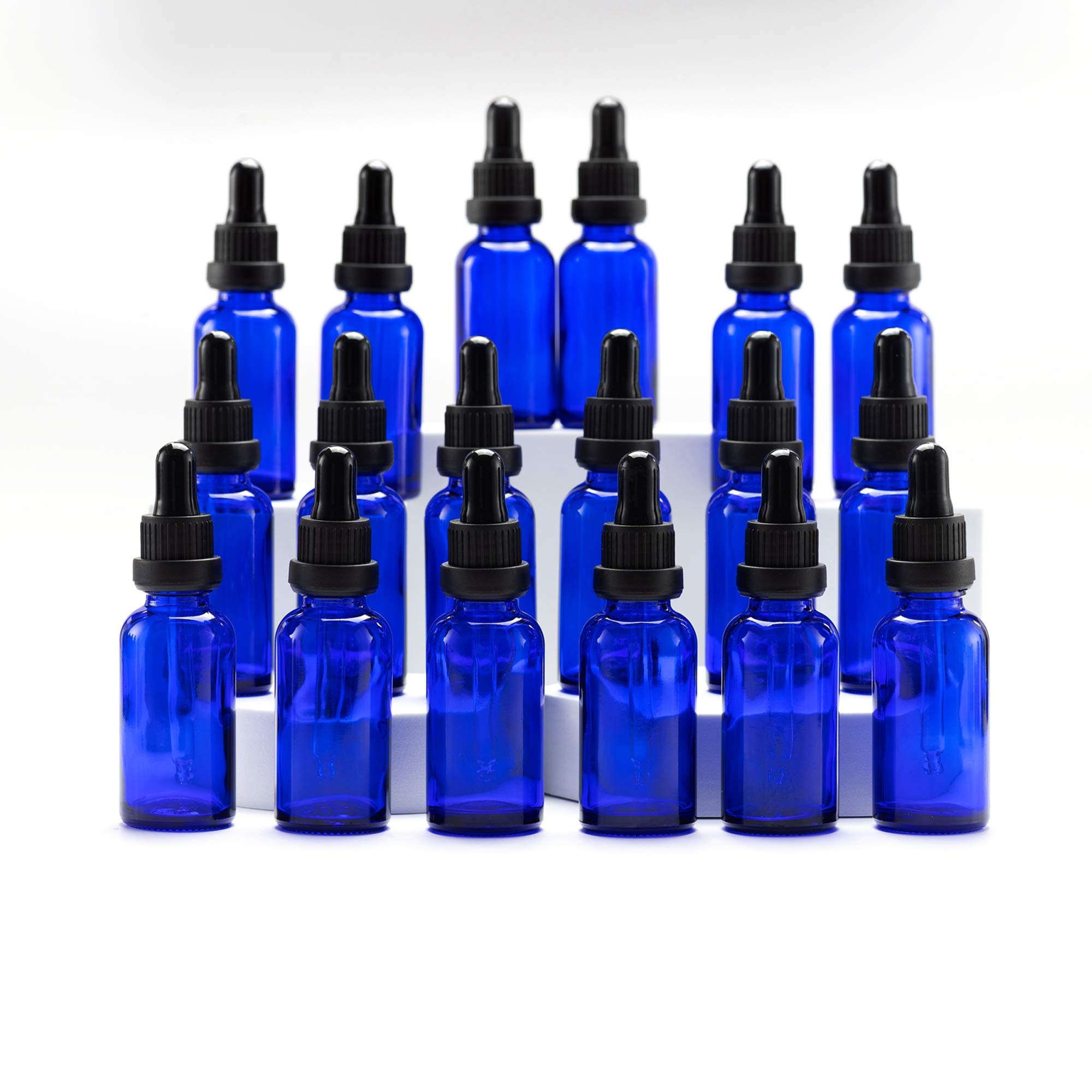 Yizhao Blue Glass Dropper Bottles 30Ml, With Glass Pipette Dropper, For Essential Oil, Aromatherapy, Laboratory, Massage, Makeup, Mixing, Travel– 18Pcs