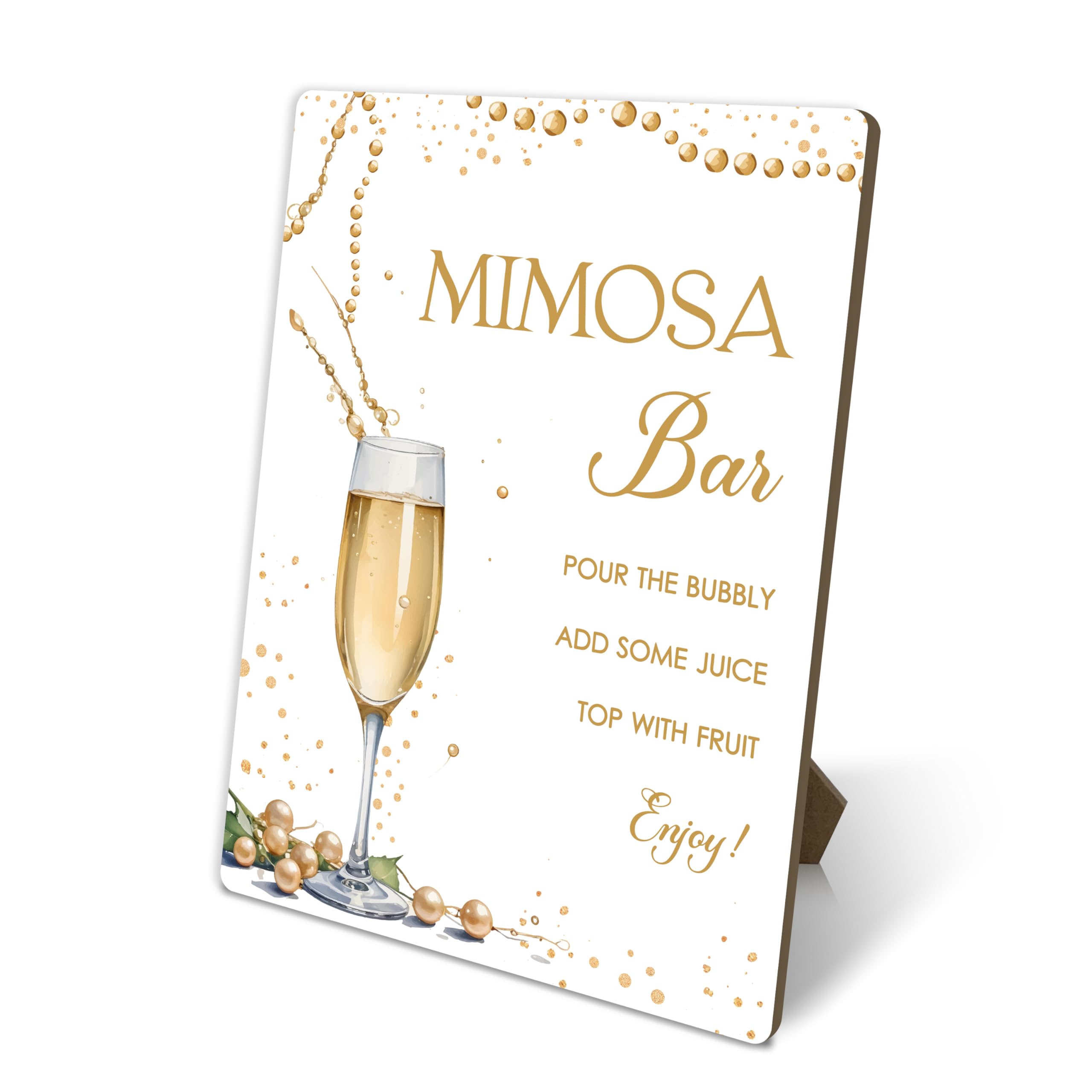 Mimosa Bar Sign, Golden Party Signs, Minimalist Bar Sign For Wedding Reception Event Party, Bridal Shower Decorations, Wedding Party Supplies, 8x11