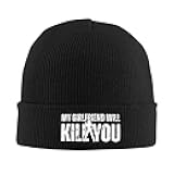 YEYAYEA My Girlfriend Will Kill You hat Funny Beanie Cap Knit Hats