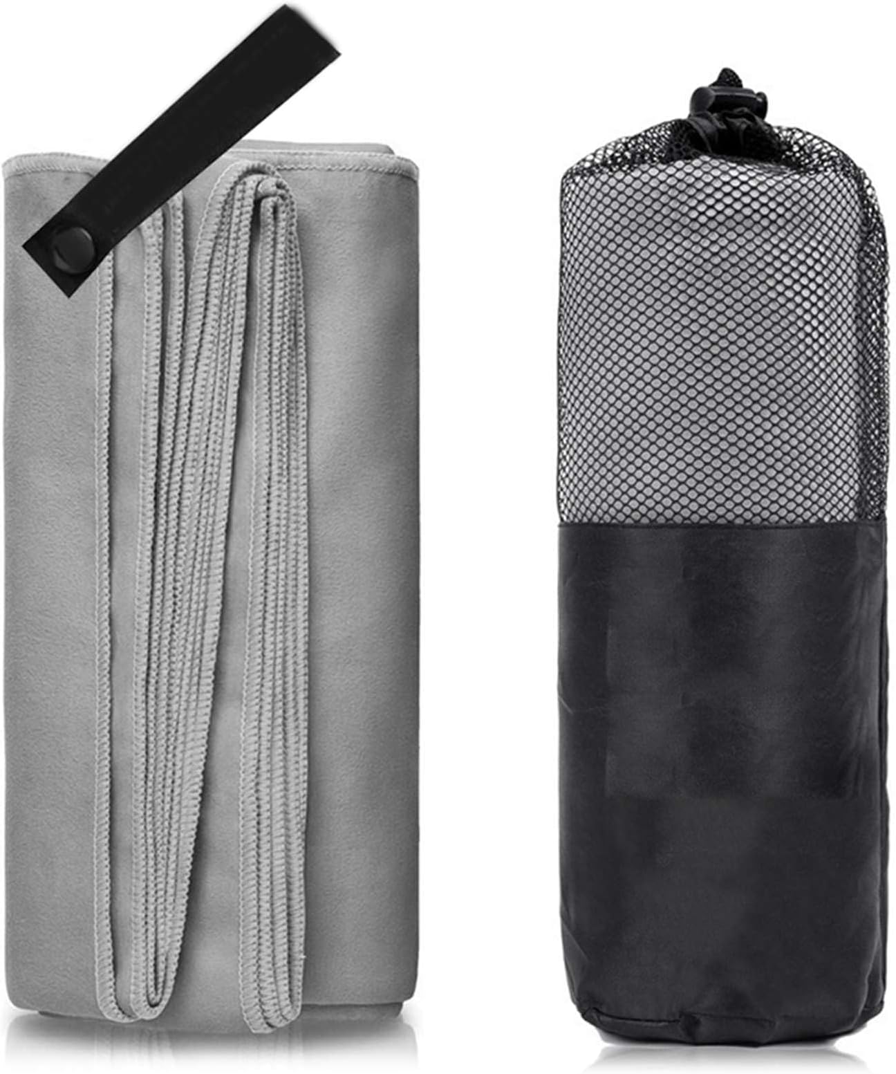 Quick Dry Beach Towel, Thin Beach Towels Quick Drying, Super Absorbent Quick Drying Towel for Camping, Beach, Gym, Backpacking, Yoga and Swimming (40x80cm, Gray Taro Purple Round) (Light Grey)