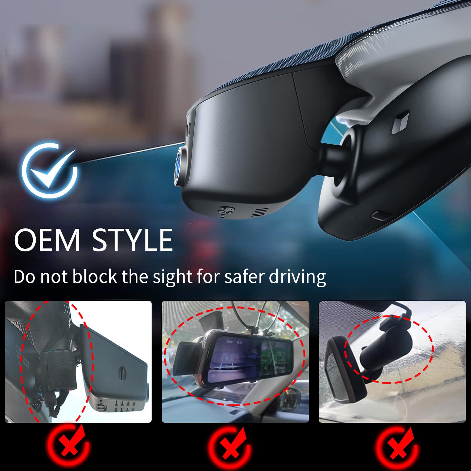 MANGOAL 4K Dashcam Coche, UHD 2160P Aspecto OEM Cámara Coche, Personalizada para Audi (Modelo A) 2019-2026 A4 A6 Allroad A3 A5 A7 A8 Q3 Q5 Q7 S3 S4 S5 S6 S7 S8 TT RS3 RS5 RS6 e-Tron, Tarjeta de 64 GB