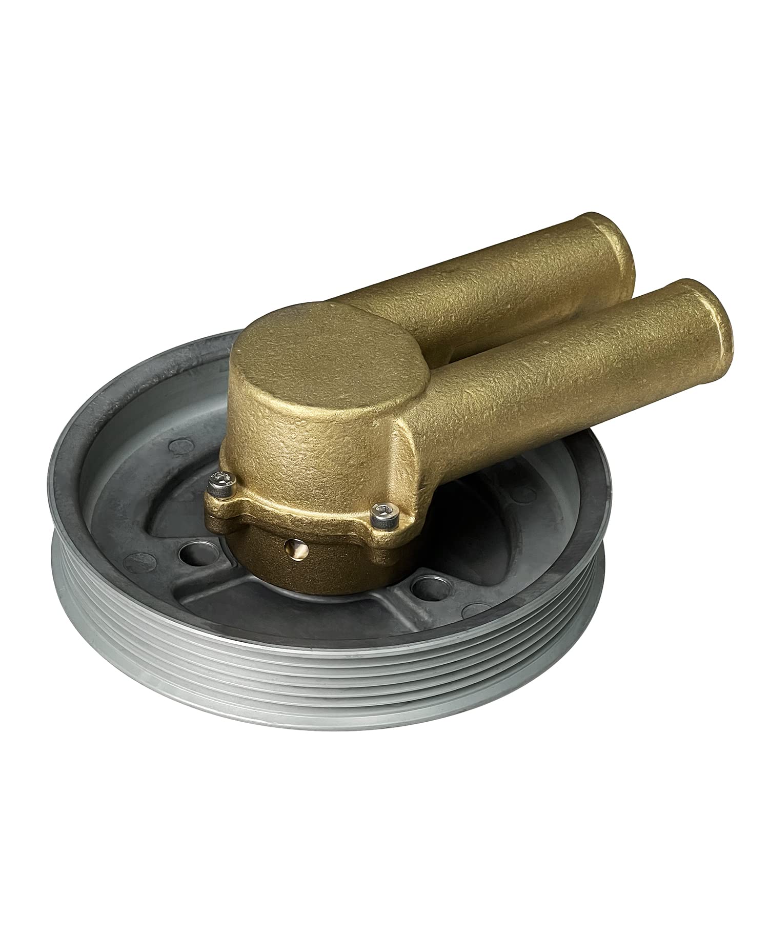 ACAUTO21214599 Crank Mounted Sea Water Pump Replacement for V6 V8 Volvo Penta 4.3/5.0/5.7 Engines with Serpentine Belt Pulley Replace 3812693 3862482 3857202, Gold