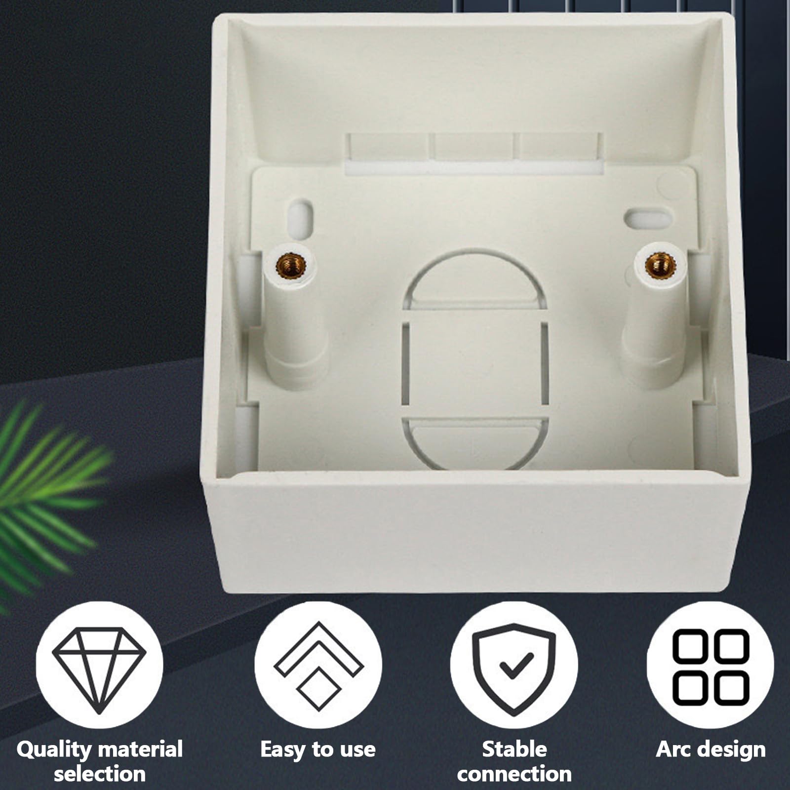 NIYATA 4pcs Surface Mount Back Box for Ethernet Wall Plates Single Gang 45mm Deep White (86x86x45mm) - Image 4