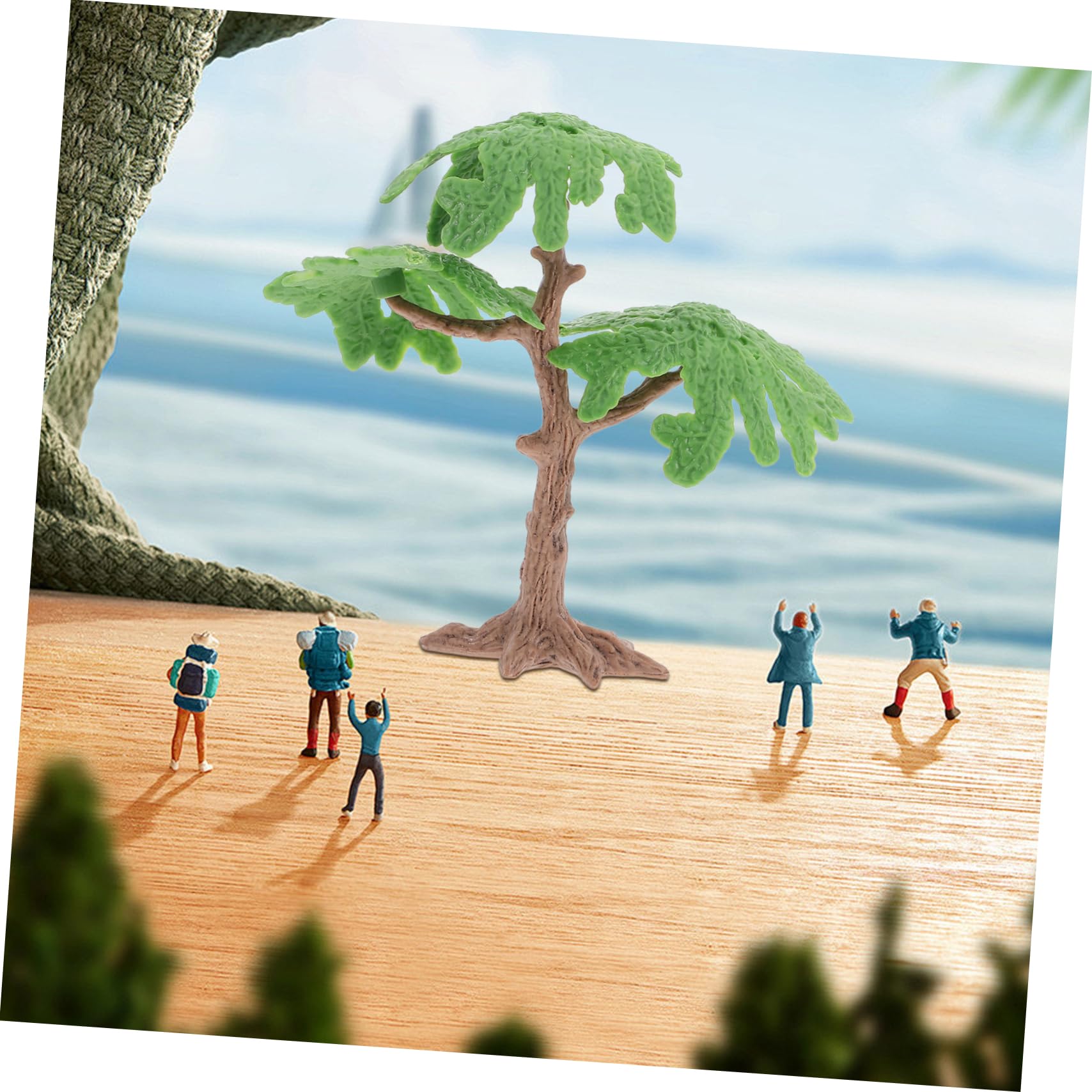 VILLCASE Arbre Miniature Ginkgo Réaliste en Plastique Vert 2 Pièces