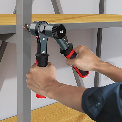 Miniatura 7 de Kit de herramientas de tuerca de remache, kit de herramientas de remache con 10 mandriles métricos y SAE, kit surtido de 100 tuercas de remache, kit