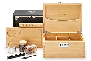 Stash Boxes for Marijuana Smell Proof Box with Rolling Tray