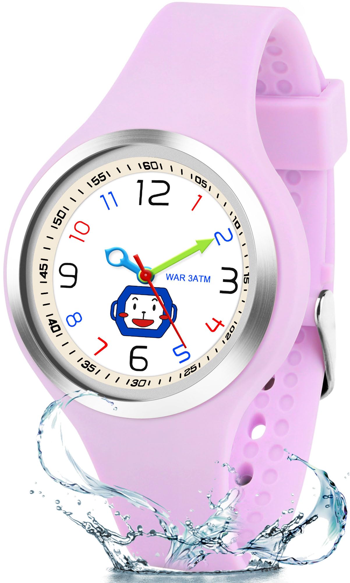 Kids Watch for Boys Girls Ages 4-15, Analog Quartz Watch with Soft TPU Band，30M Waterproof Outdoor Sports Watches，Learning Time Children Teenager Watches