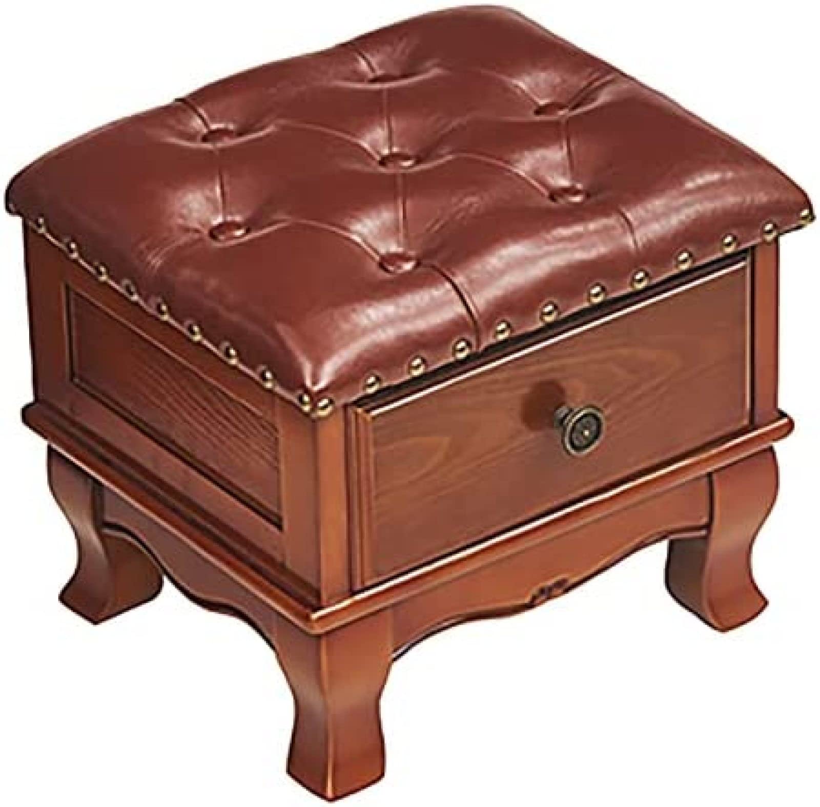 Ottoman cube en cuir pour un salon chaleureux et bien rangé