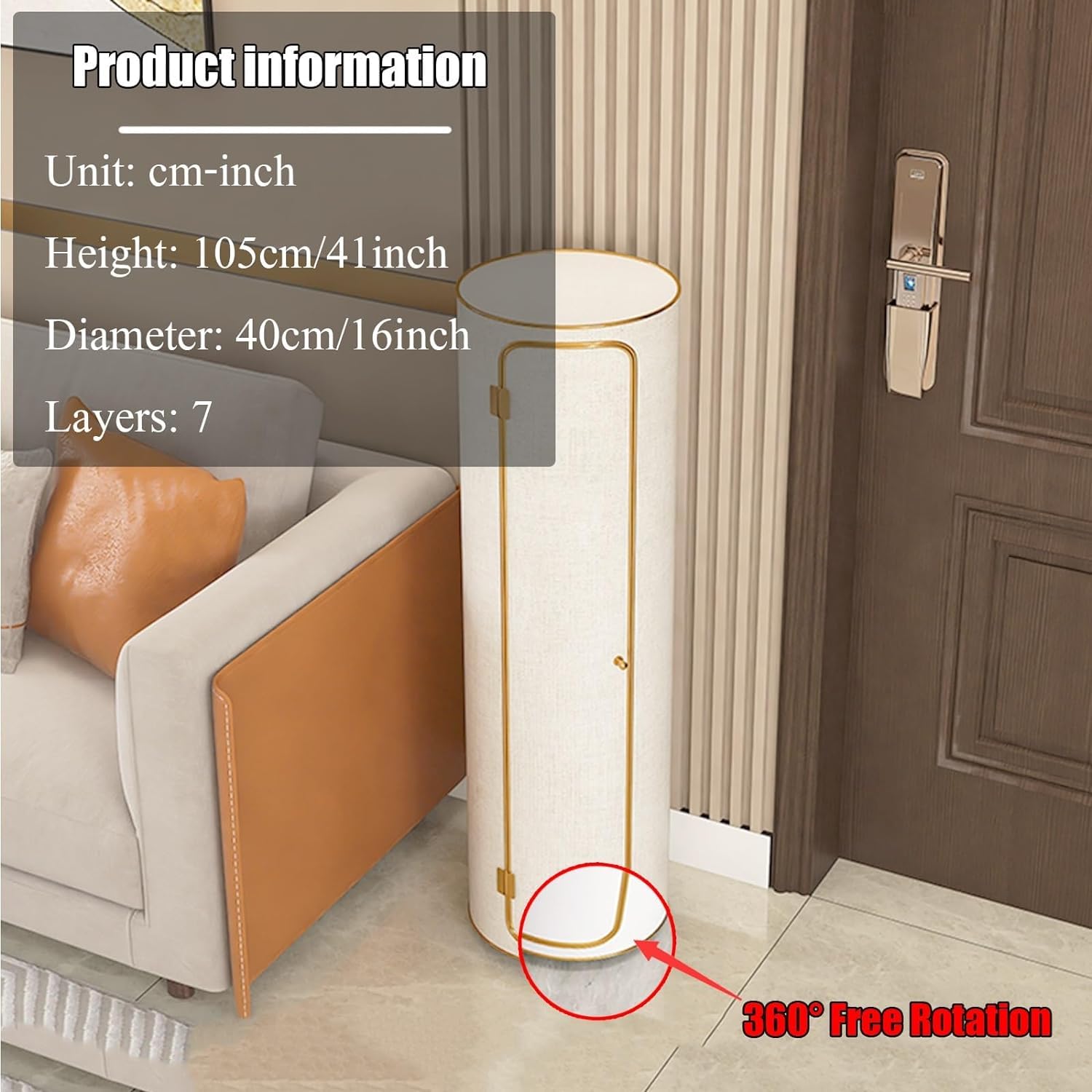 Schuhregal Vertikales Schuhregal Metall 360 Grad drehbarer Schuhschrank Moderner runder Schuhregalturm Durchmesser 32 cm/40 cm Rotierender Schuhständer Luxus Um nach Glück zu streben Chaser of Light