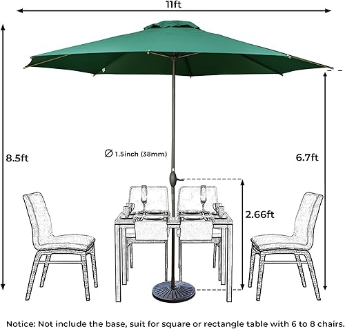 Miniatura 5 de Abba Patio - Paraguas de patio de 9 pies con inclinación automática y manivela para jardín césped cubierta patio trasero y piscina 8 varillas de