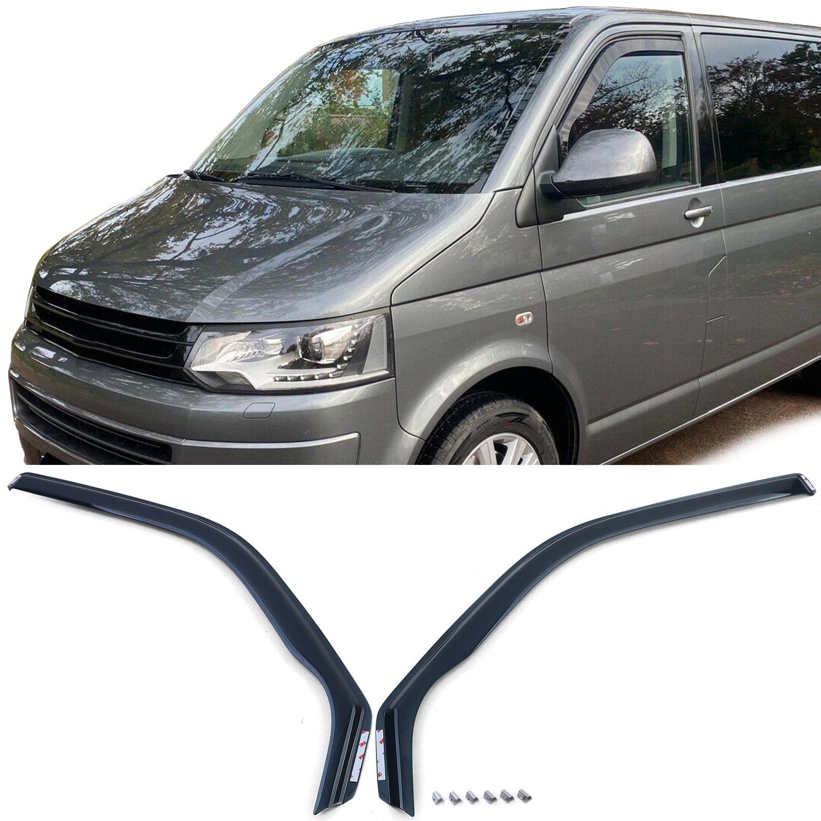 Windabweiser Regenabweiser Schwarz Smoke für VW Bus T5 T6 ab 03