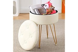 Cpintltr White Leather Vanity Stool