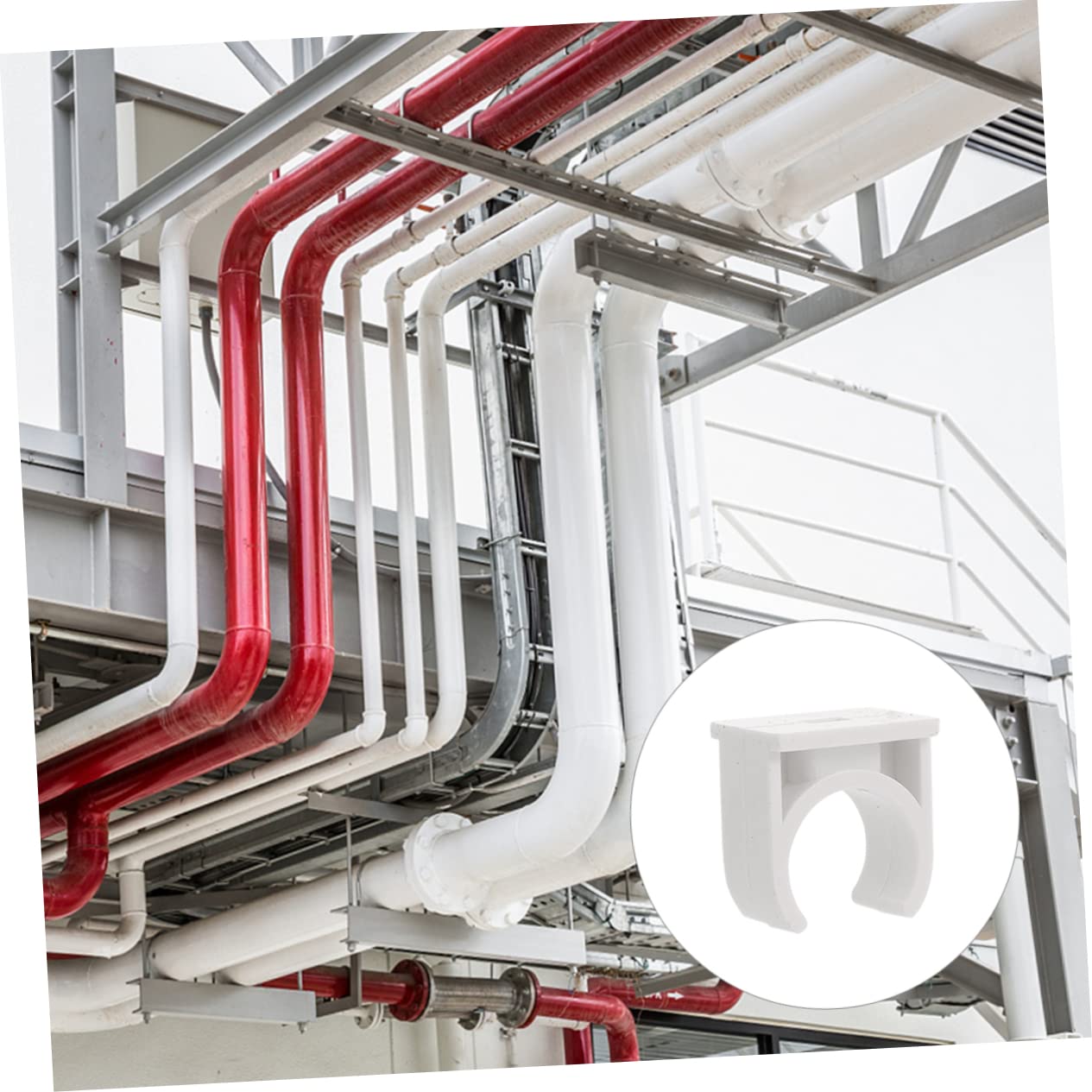 Pince de Serrage en U pour Tube Pvc Blanc 100 Pièces